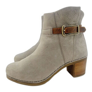 Dansko Hartley Boots Grey Nuback Ankle Boots Booties Women's Size 6.5-7